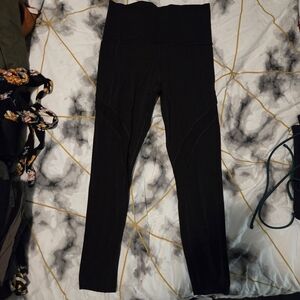 Athleta Black Mesh Detail Tights